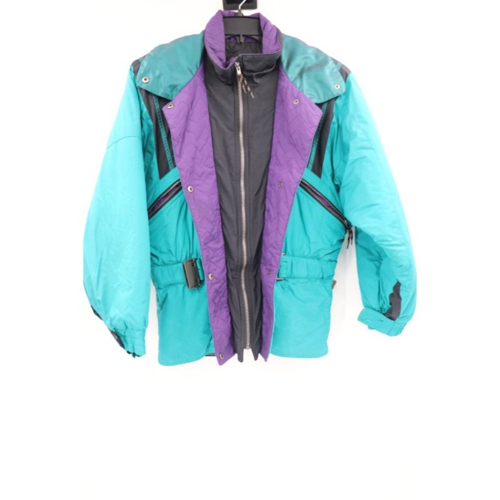 Vintage mountain goat women’s M‎ insulated puffer jacket hooded full zip retro